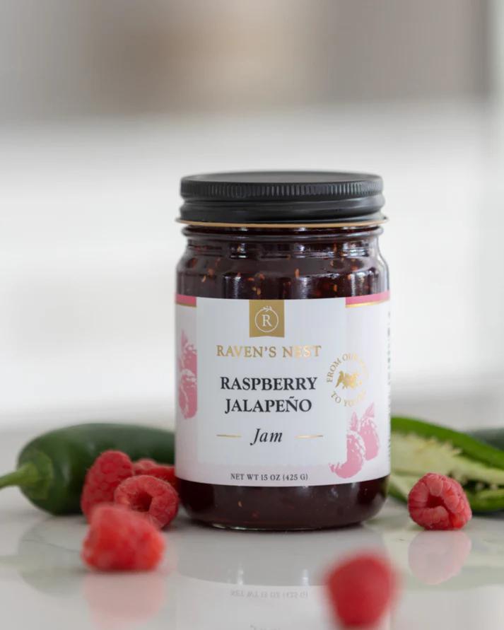 Raven's Nest Raspberry Jalapeño Jam - 15 oz. *** Best Seller!