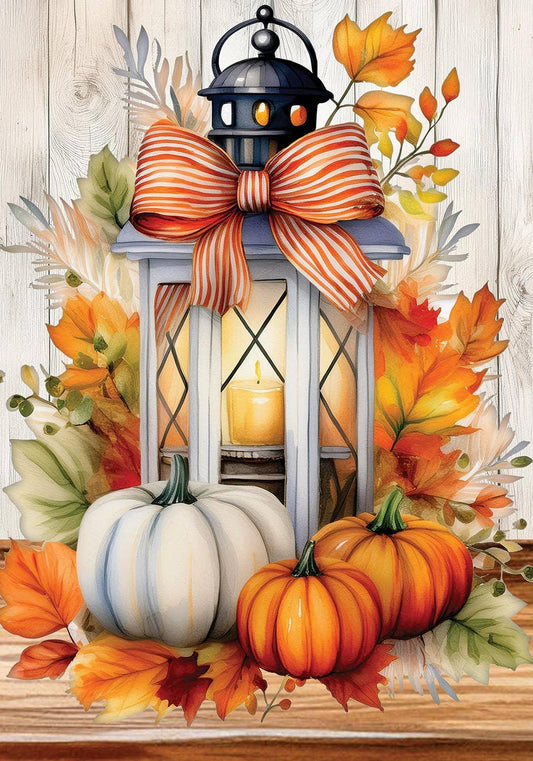 Pumpkin Lantern -Garden Flag - 12” x 18”