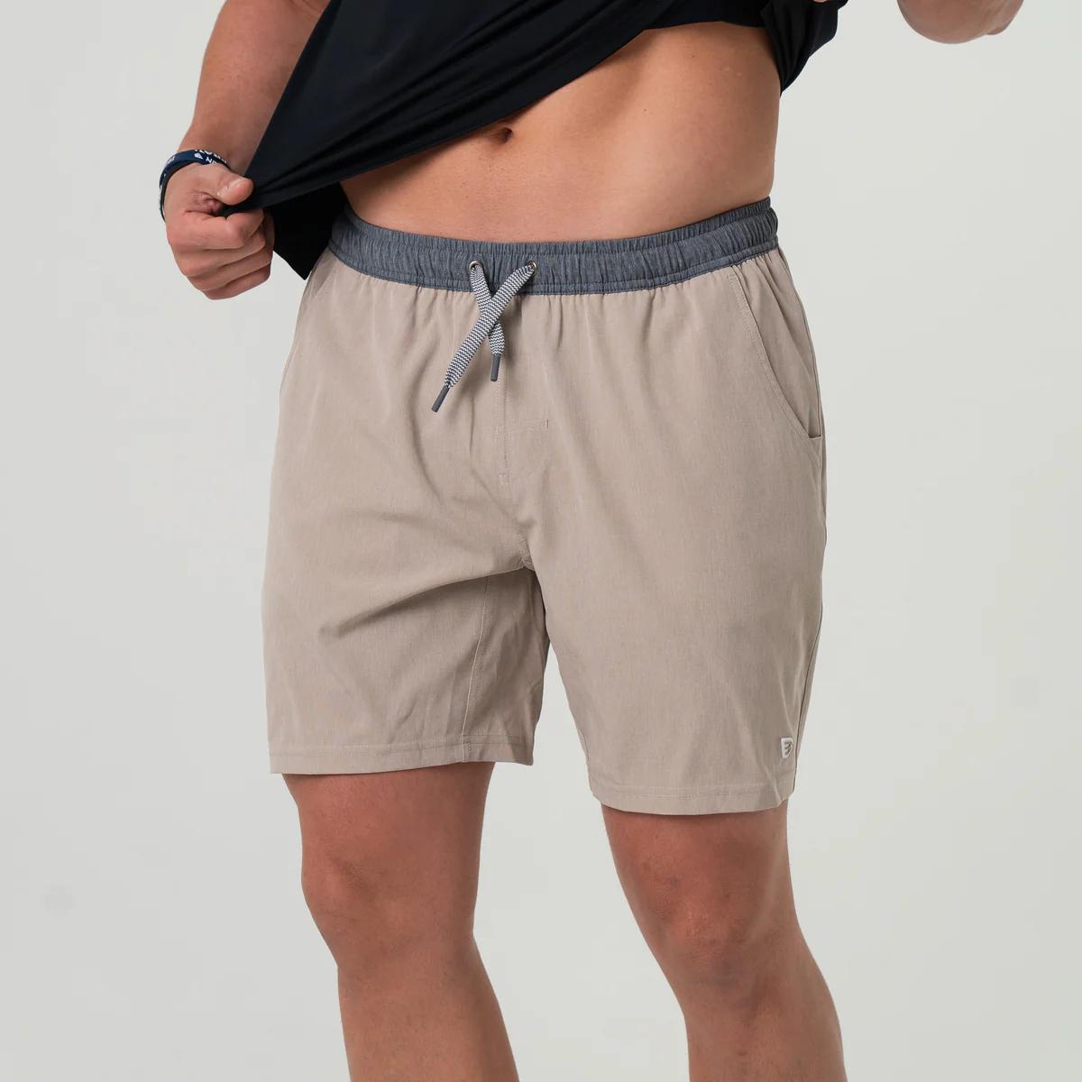 BURLEBO 5.5" Athletic Short - Heather Khaki - Venado Camo Liner