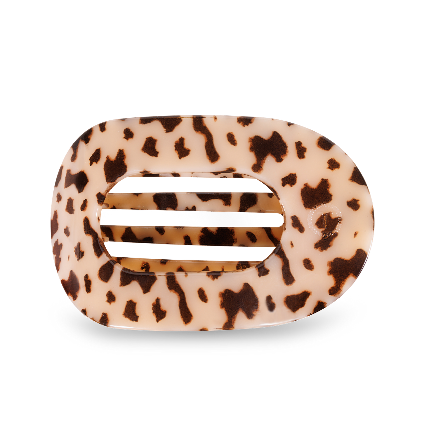 TELETIES Round Flat Hair Clip | Large | Blonde Tortoise