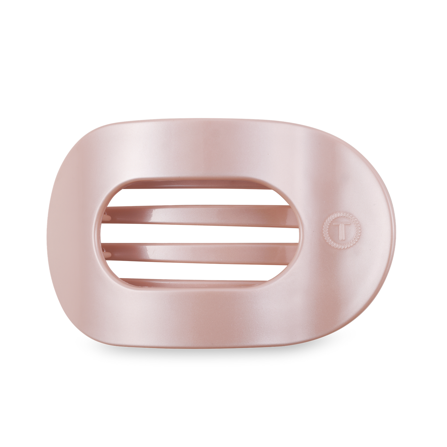 TELETIES Round Flat Hair Clip | Large | Pearly Pink