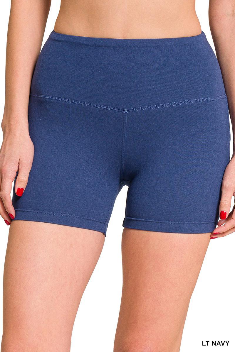 ZENANA MP-9064Y BRUSHED MICROFIBER WIDE WAISTBAND BIKER SHORTS