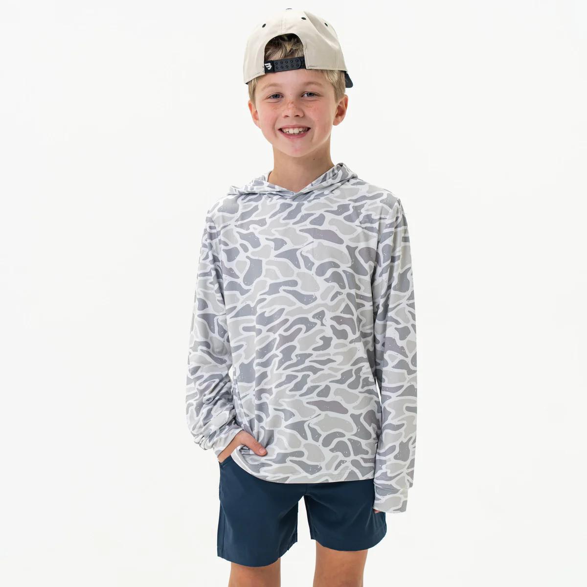BURLEBO Youth Performance Hoodie - White Camo