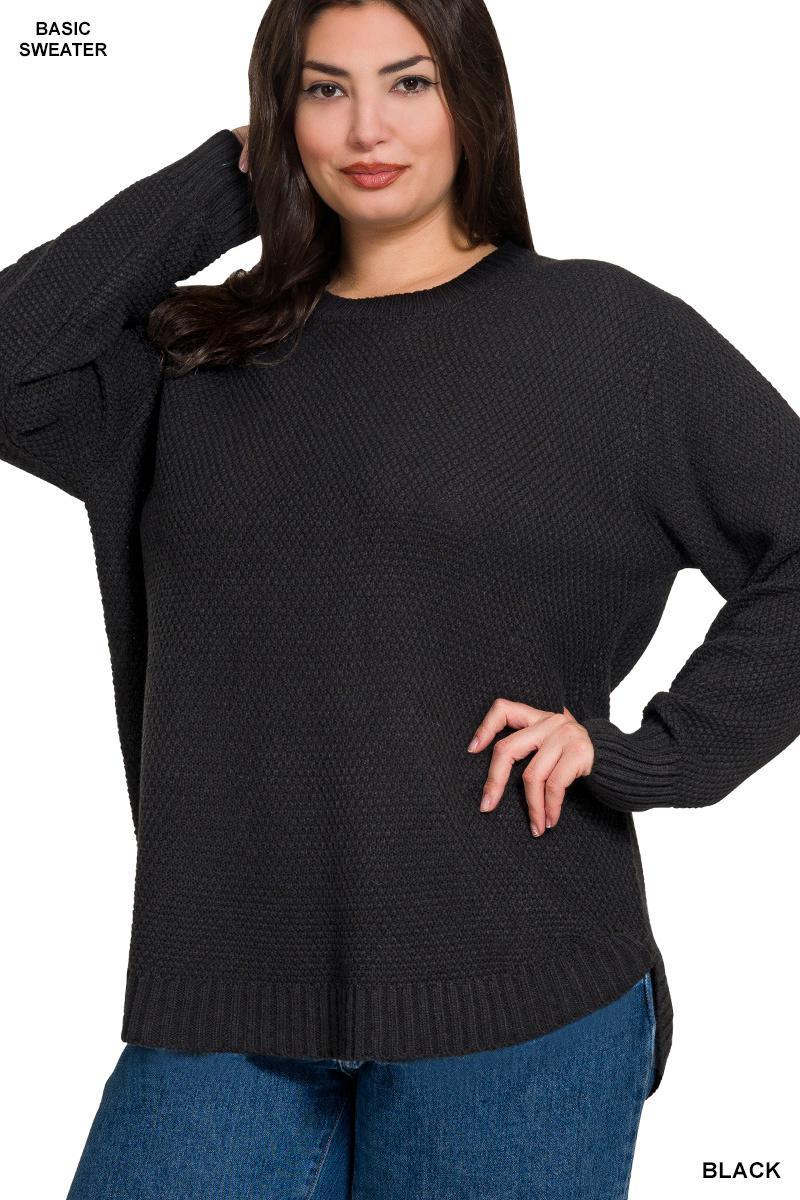 ZENANA TW-2241X5 PLUS Round Neck Basic Sweater