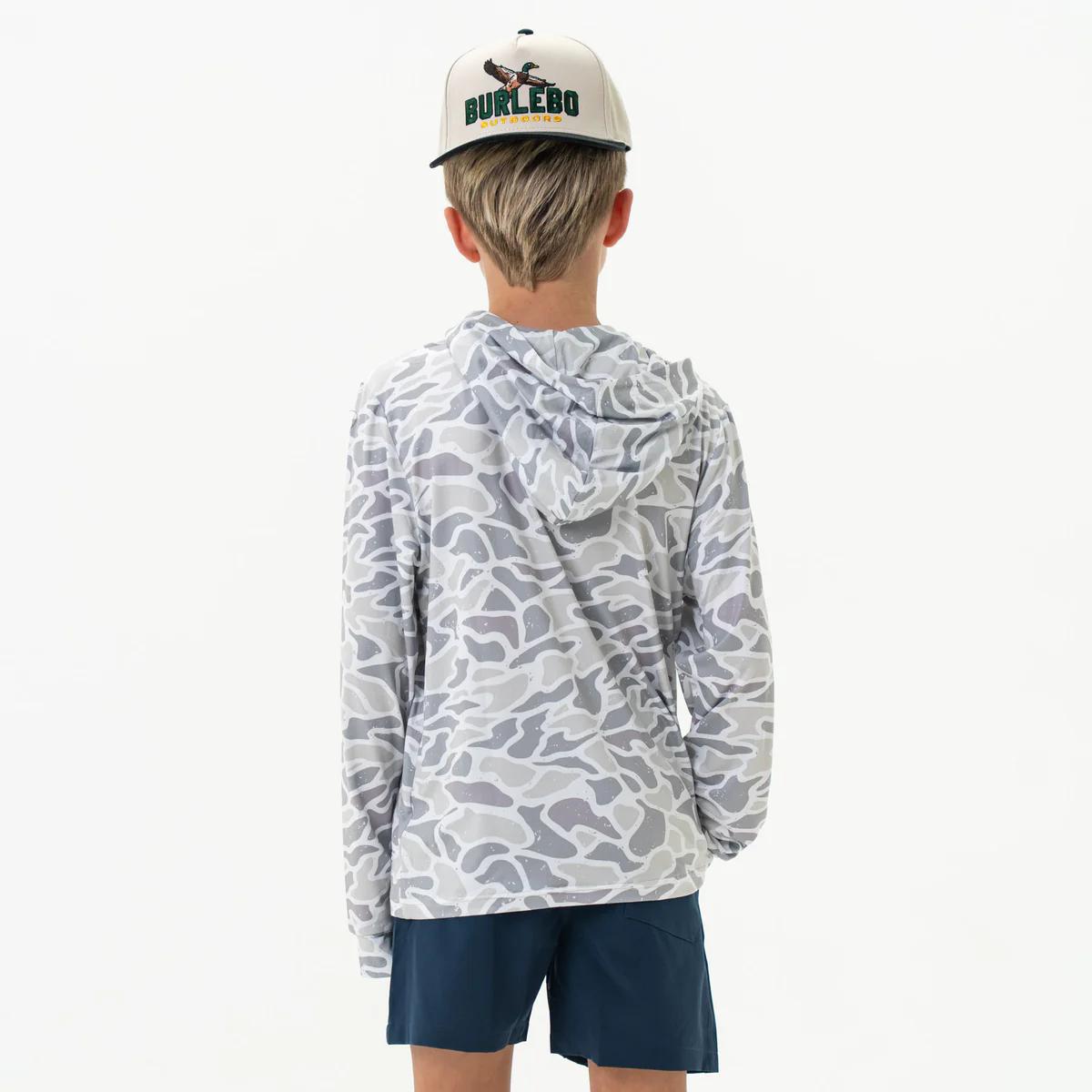 BURLEBO Youth Performance Hoodie - White Camo