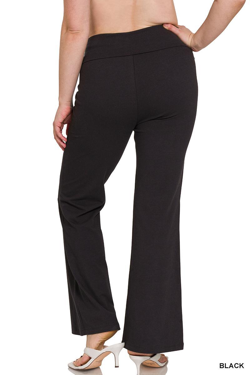 Zenana SP-227X5 Plus Premium Cotton Yoga Flare Pants