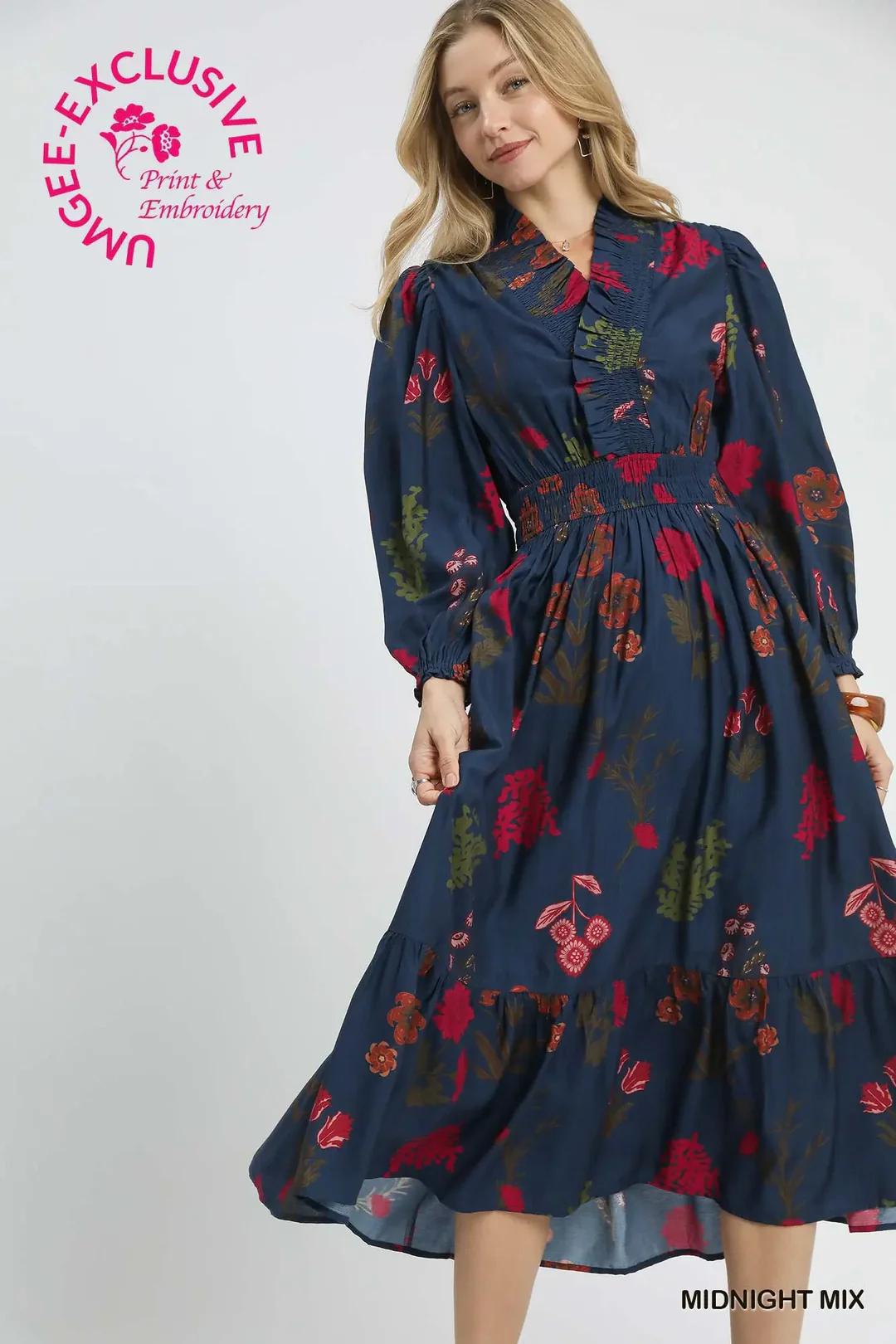 UMGEE Mix Floral Midi- Midnight Mix