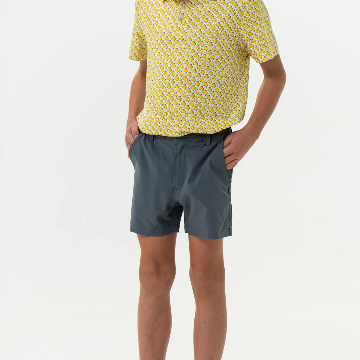 Burlebo -Youth Everyday Short - River Rock Grey - Classic Deer Camo Pocket