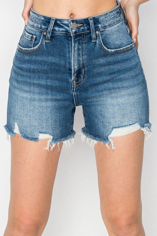 RISEN RDS6240 HIGH RISE DISTRESSED SHORTS