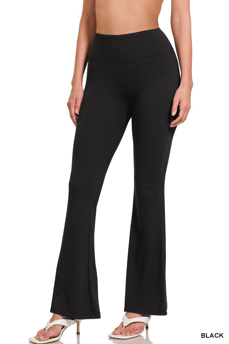 ZENANA MP-9079 Buttery Soft Flare Leg High Waist Yoga Pants