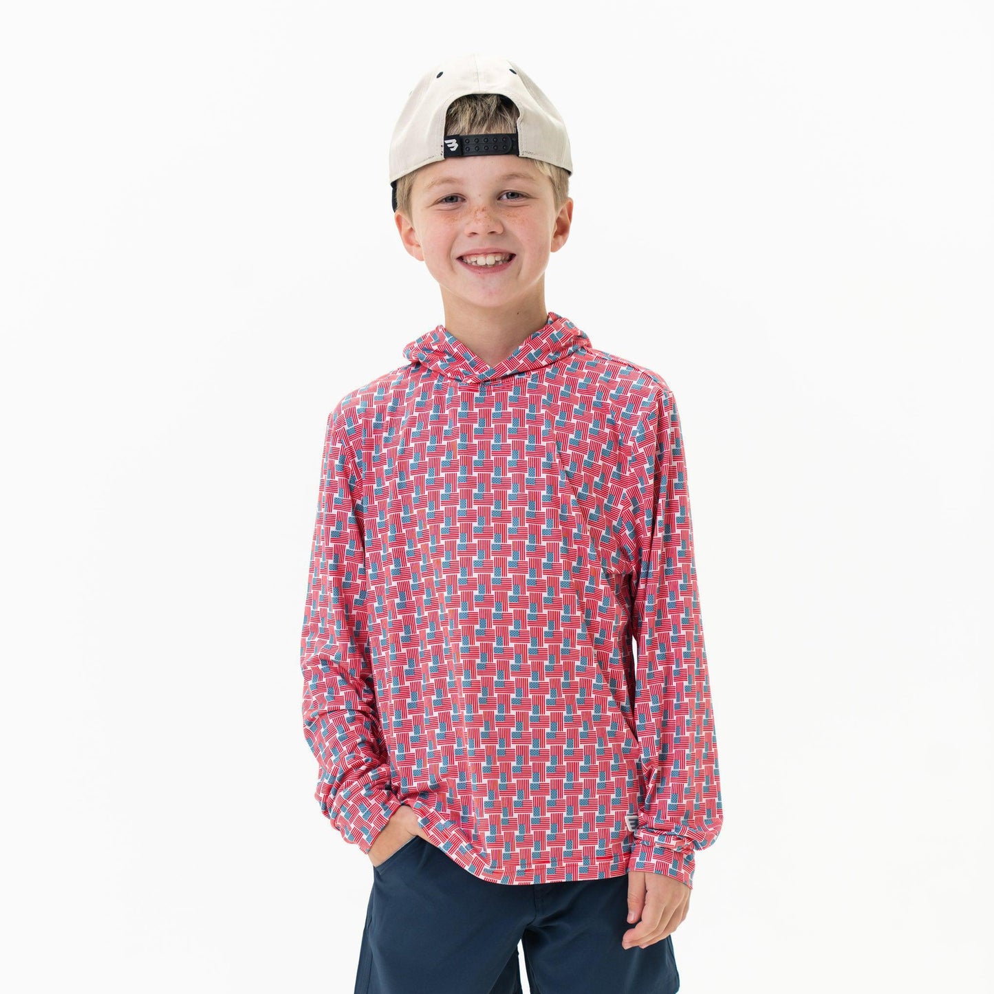 BURLEBO PERFORMANCE HOODIE AMERICAN FLAG YOUTH