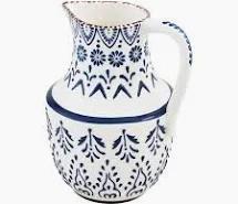 Mud Pie Blue Floral Pitcher