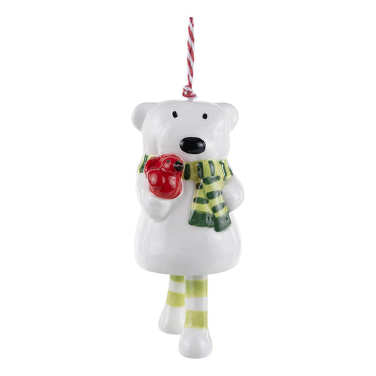 Glory Haus Polar Bear with Red Bird Ornament