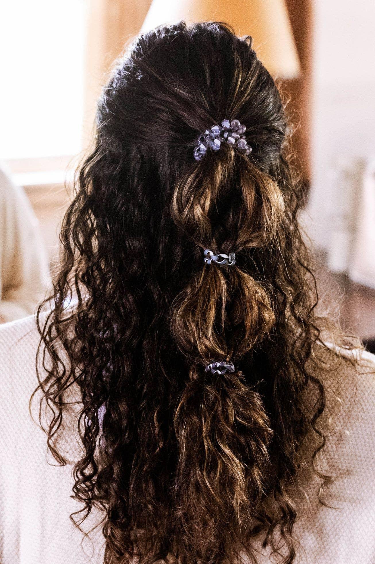 TELETIES Spiral Hair Coils | Large | Midnight Rain Hair Ties