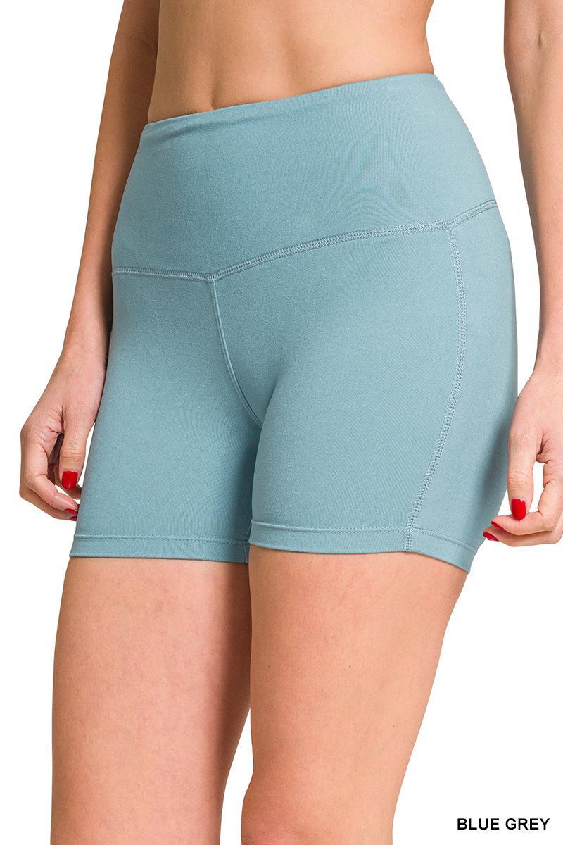 ZENANA MP-9064Y BRUSHED MICROFIBER WIDE WAISTBAND BIKER SHORTS