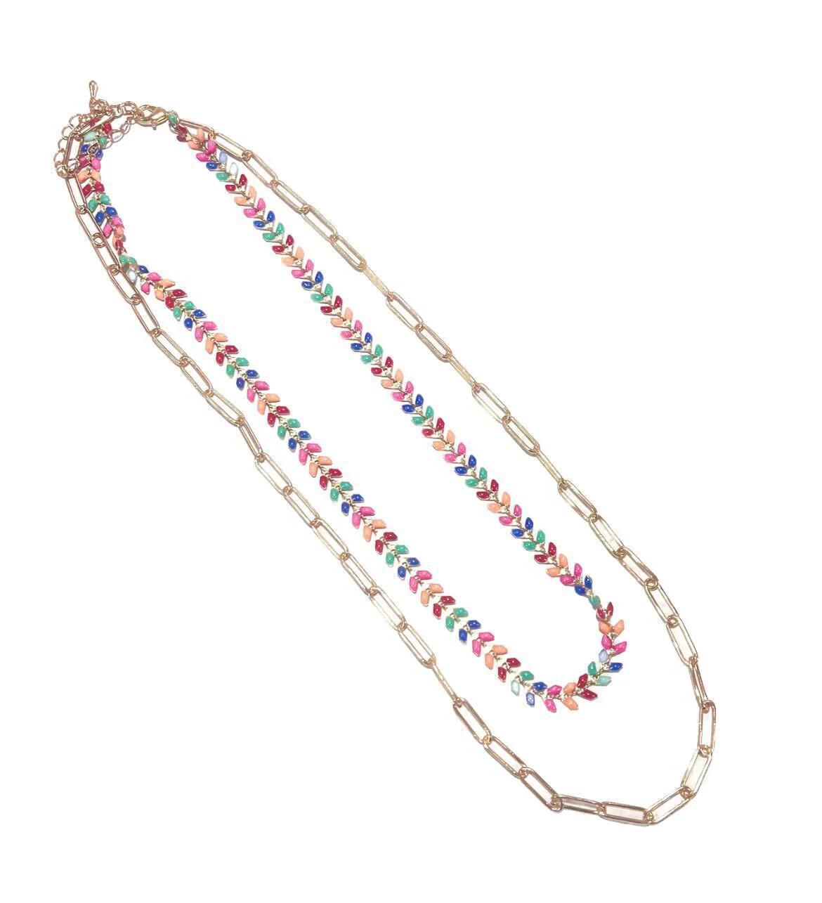 SUNNY DAYS LAYERED MULTICOLOR NECKLACE