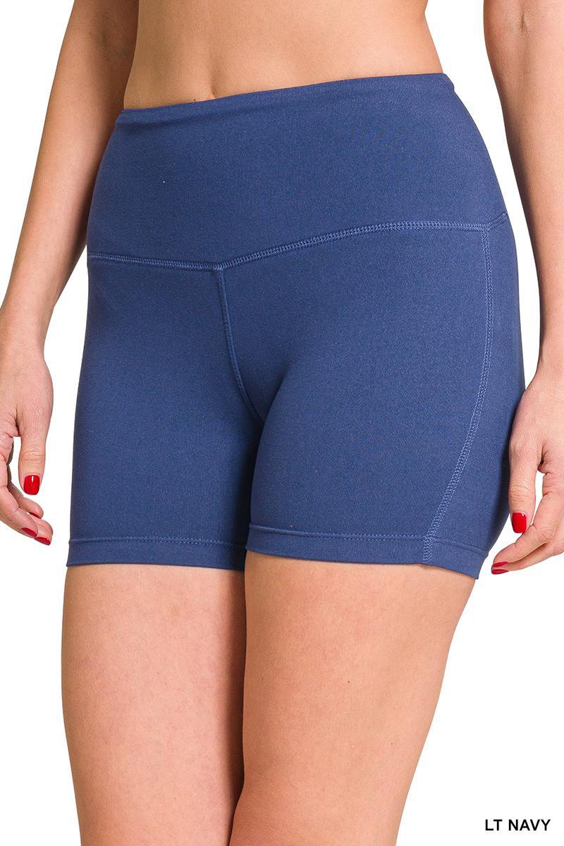 ZENANA MP-9064Y BRUSHED MICROFIBER WIDE WAISTBAND BIKER SHORTS