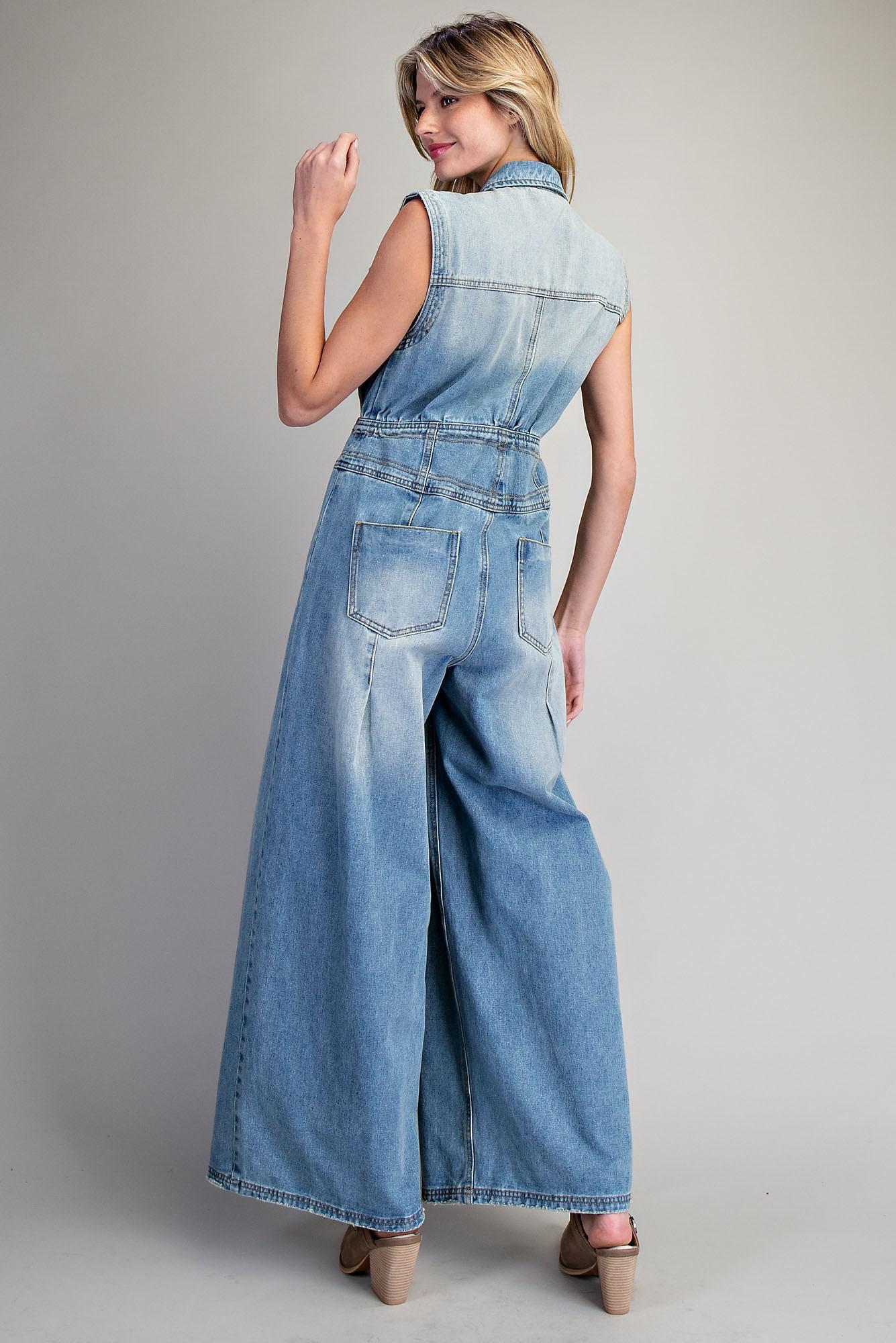 EE:SOME Snow Washed Button Down Jumpsuit ✨