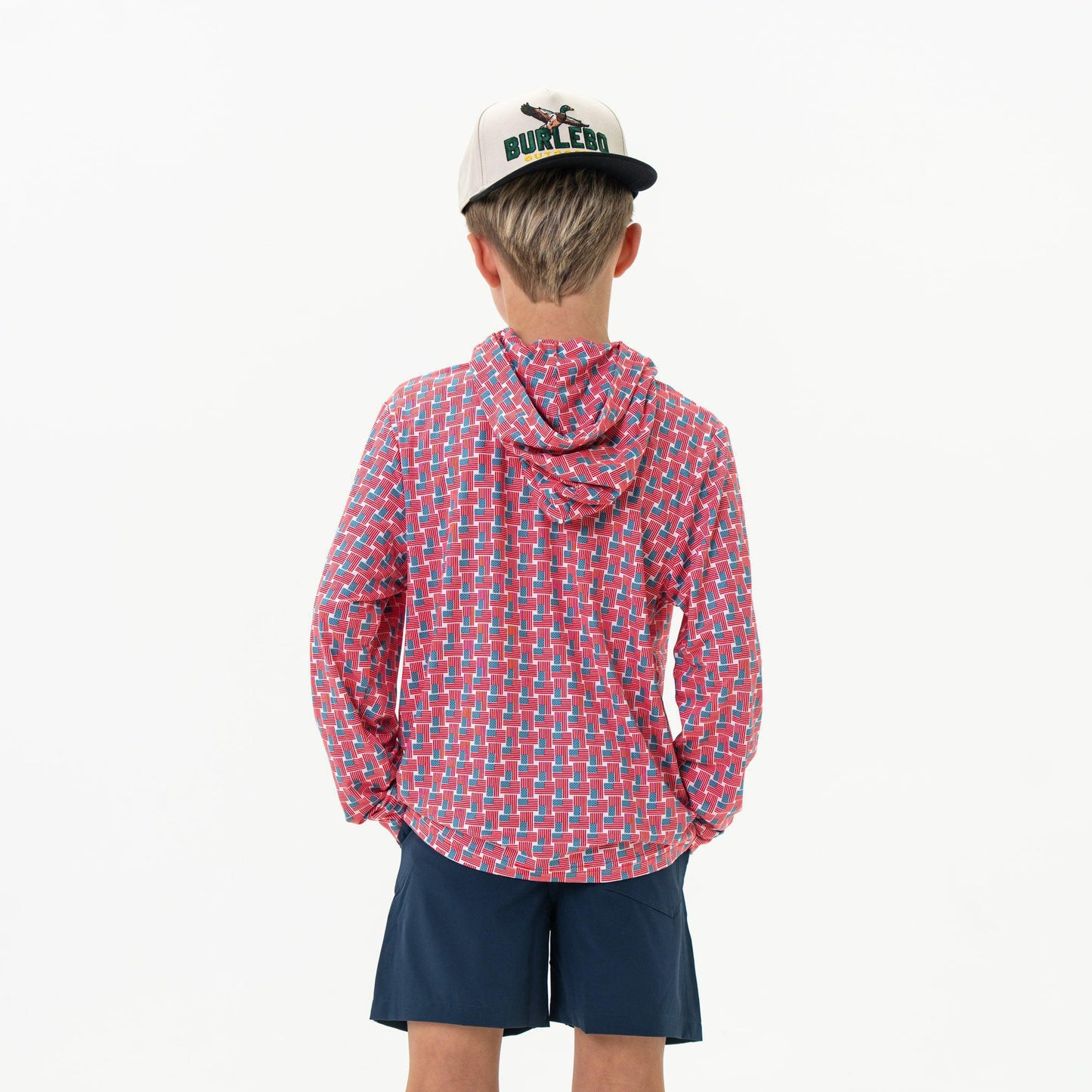BURLEBO PERFORMANCE HOODIE AMERICAN FLAG YOUTH