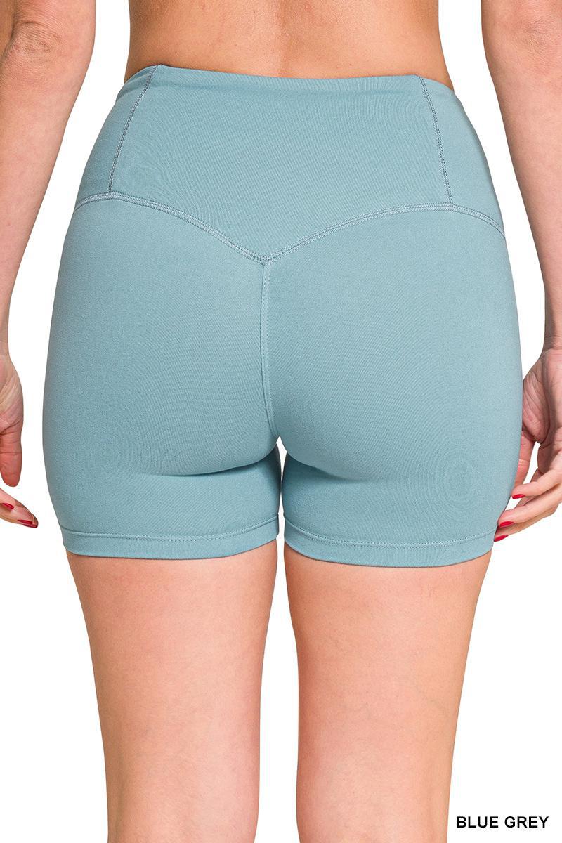 ZENANA MP-9064Y BRUSHED MICROFIBER WIDE WAISTBAND BIKER SHORTS