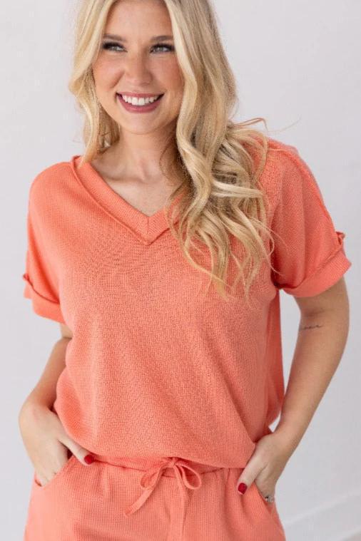 Lucy Waffle Knit Top
