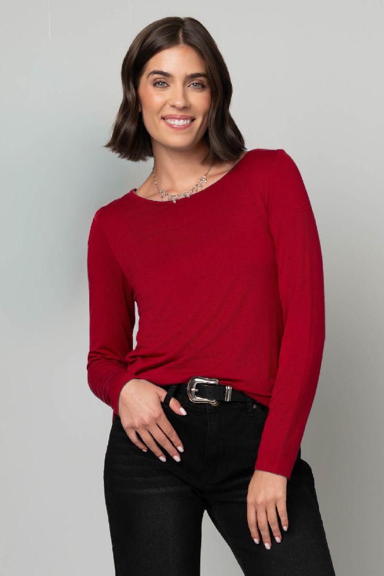 L/S Scoop Neck Tee - Ironic Red