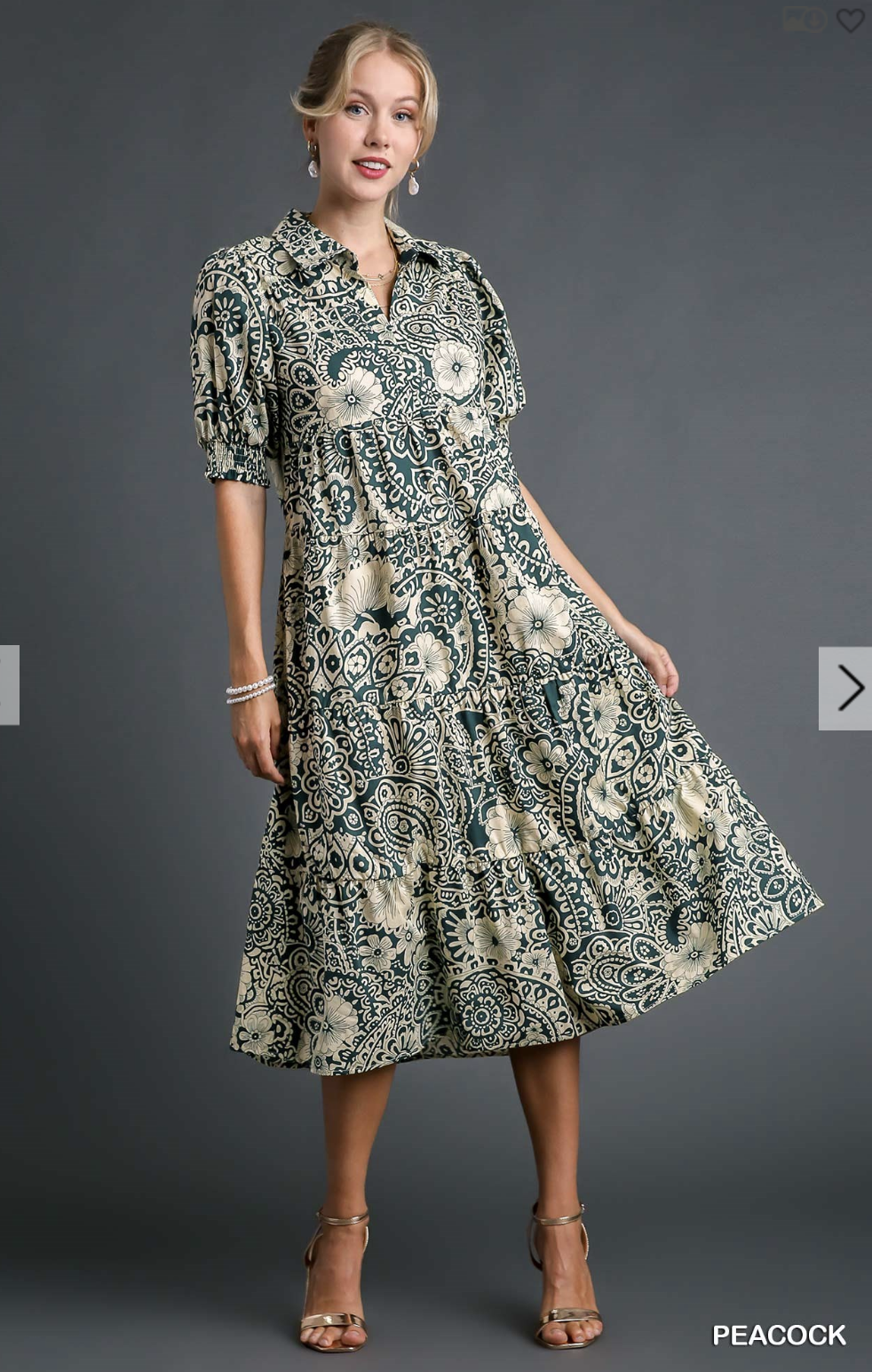 Umgee A0855 Vintage Garden Shirt Dress
