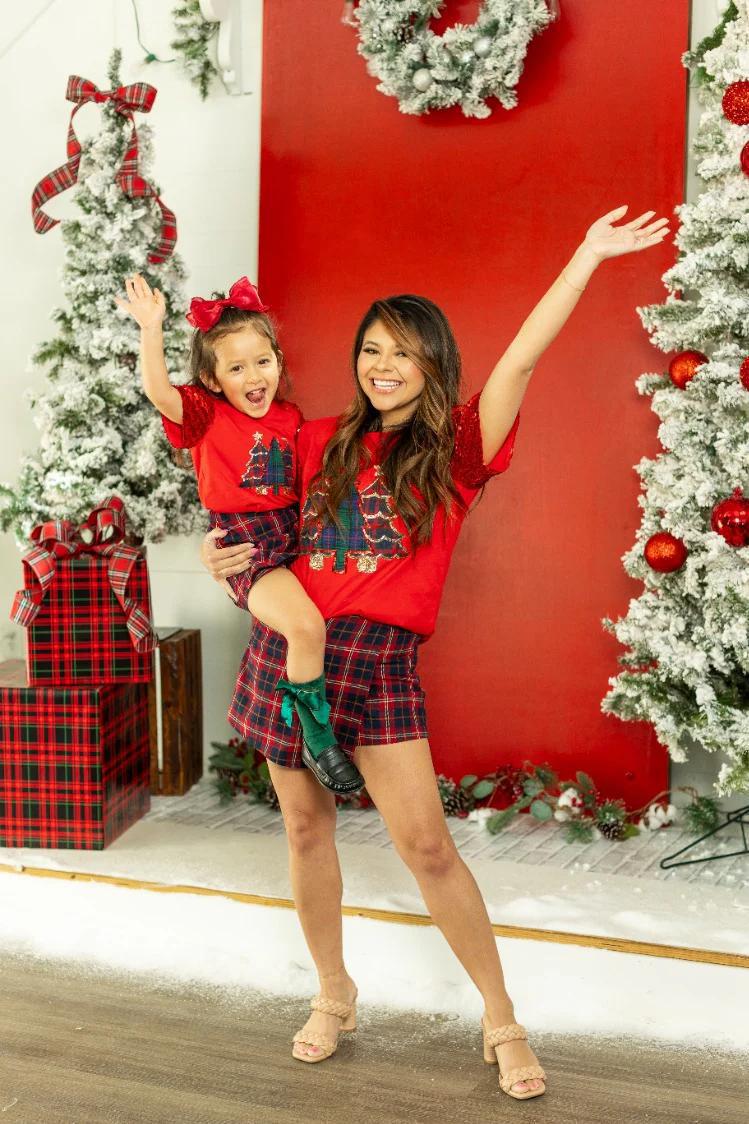 G & E Kids Festive Forest Top - Red