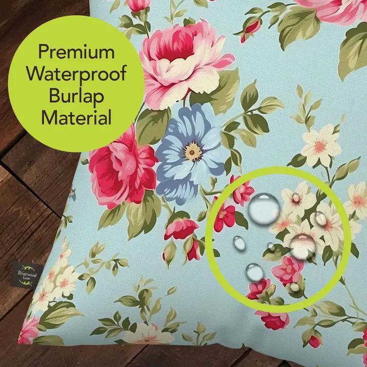 Spring Floral Burlap Indoor/Outdoor Pillow