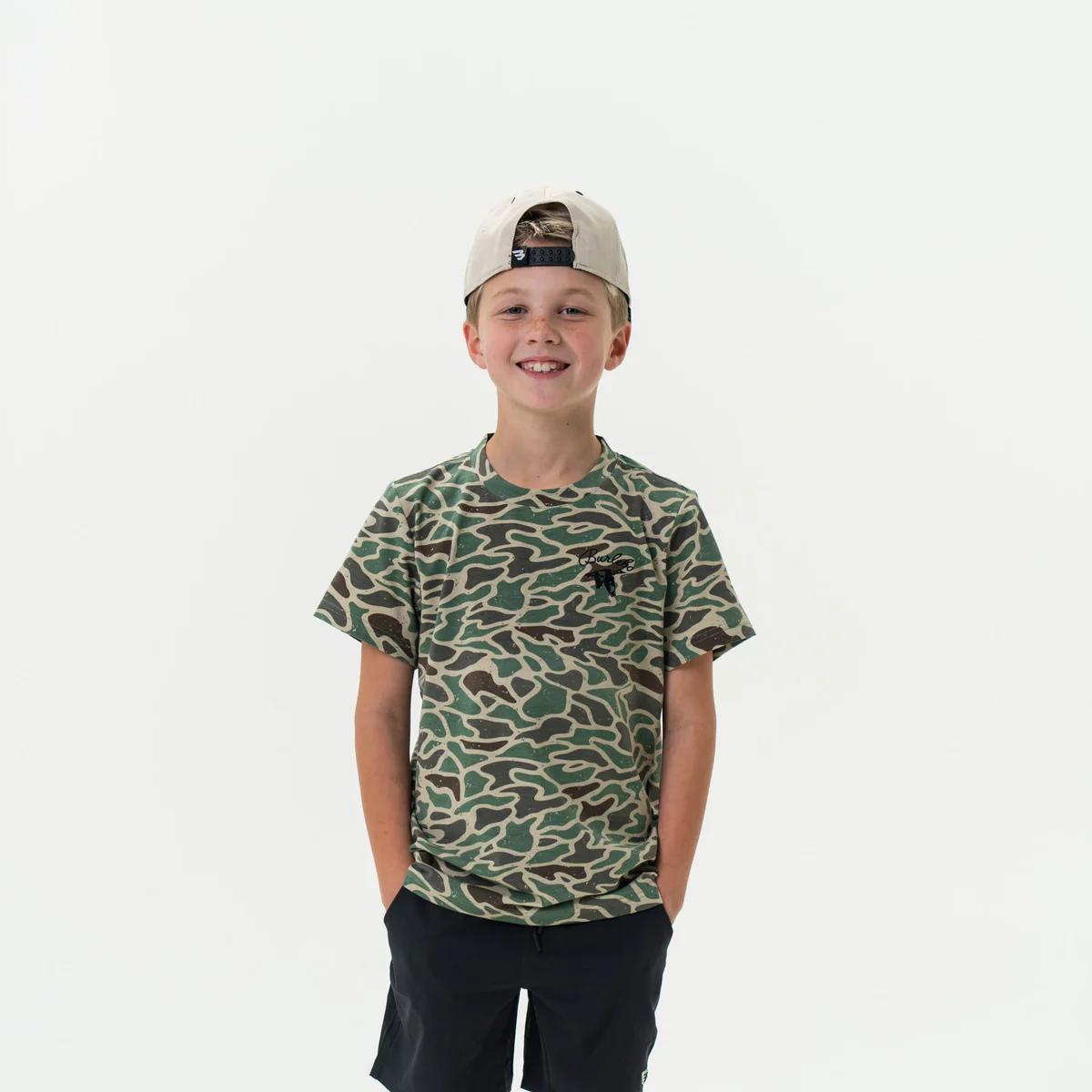 BURLEBO Youth Retro Duck Camo SS Tee