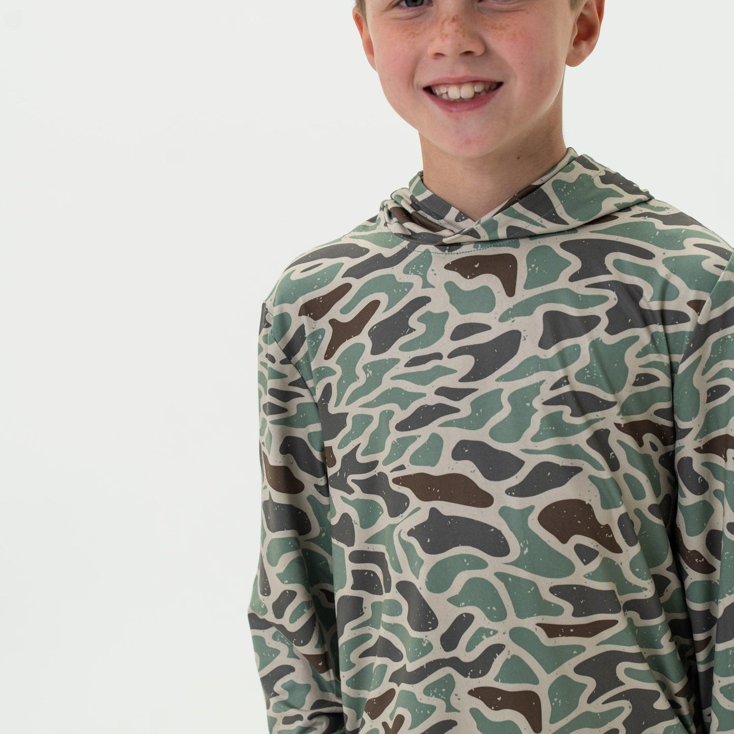 BURLEBO YOUTH PERFORMANCE HOODIE RETRO DUCK CAMO