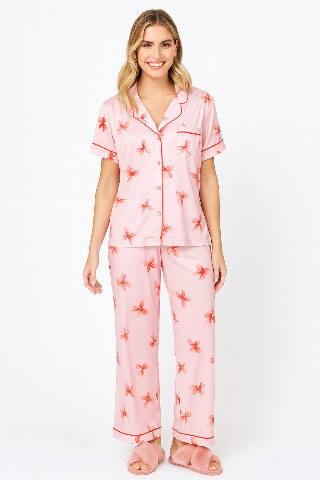 Bow Yummy Jersey Top + Pull On Pant PJ Set