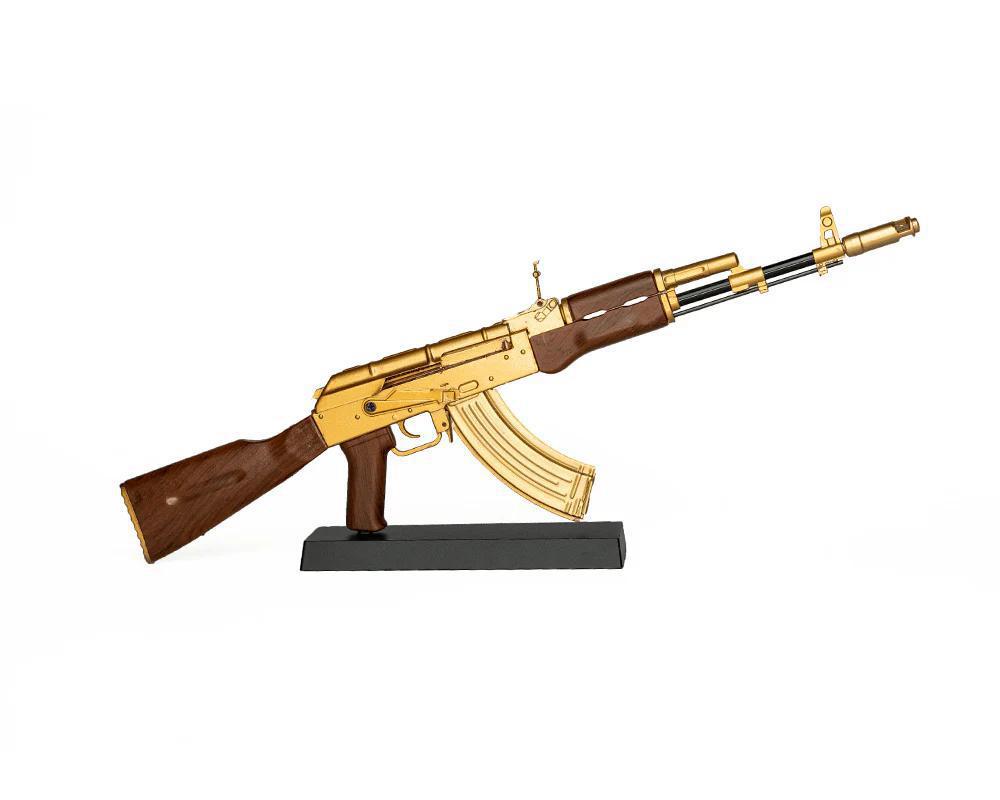 Goat Gun MINIATURE GOLD AK47 'GOLDILOCKED'