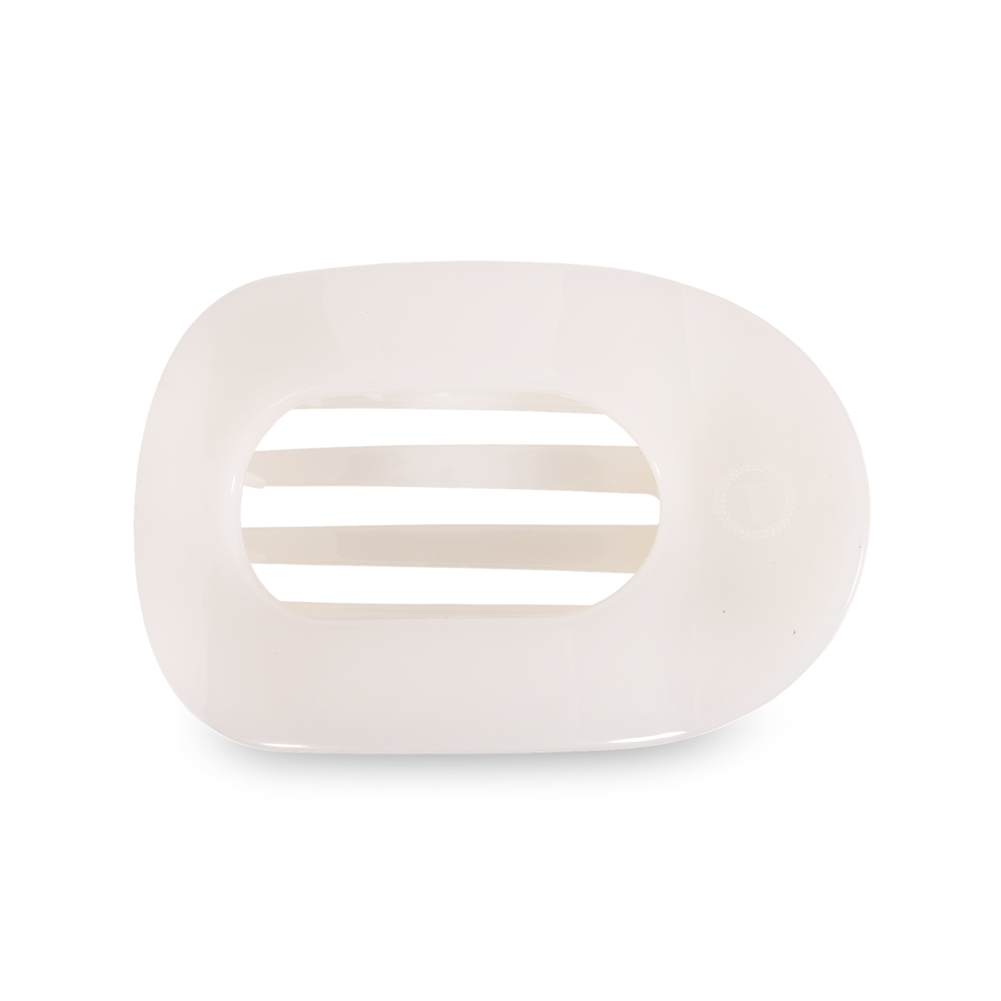 TELETIES Round Flat Hair Clip | Large | Coconut White