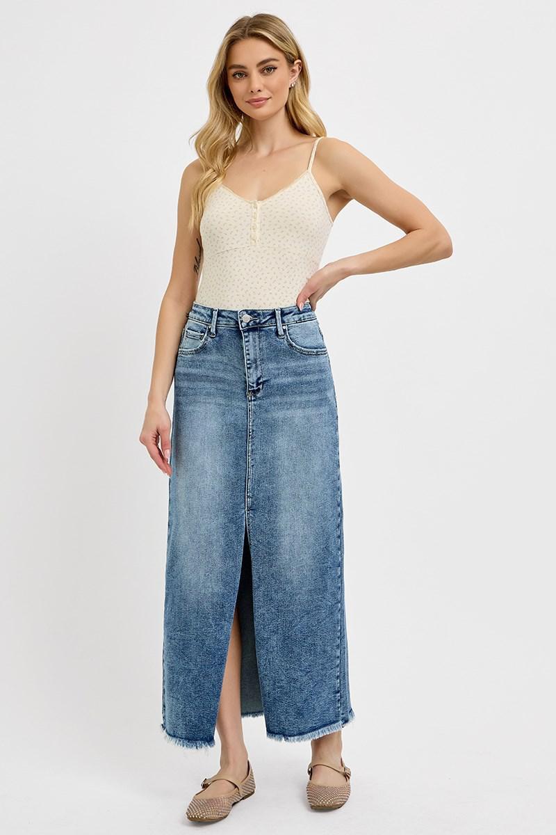 RISEN RDS6196 HIGH RISE LONG SKIRT