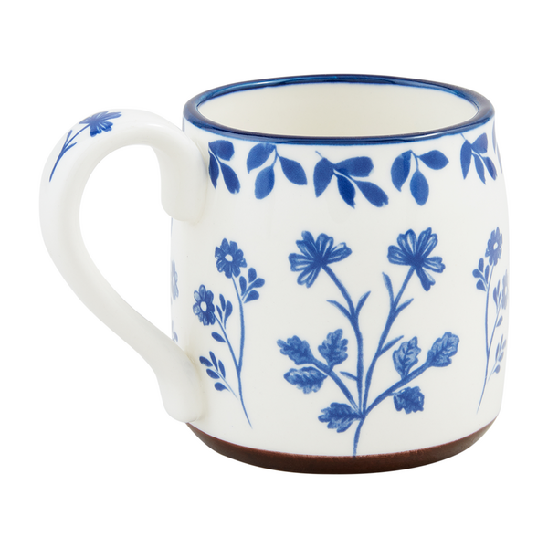 Mud Pie Flowers Blue Floral Mug
