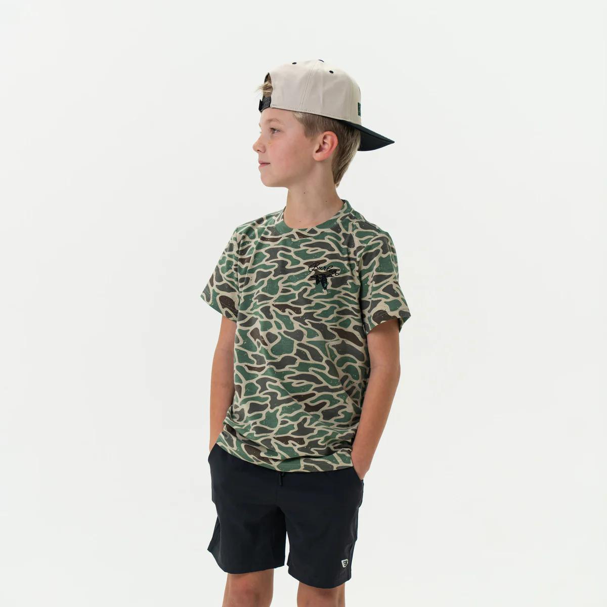 BURLEBO Youth Retro Duck Camo SS Tee