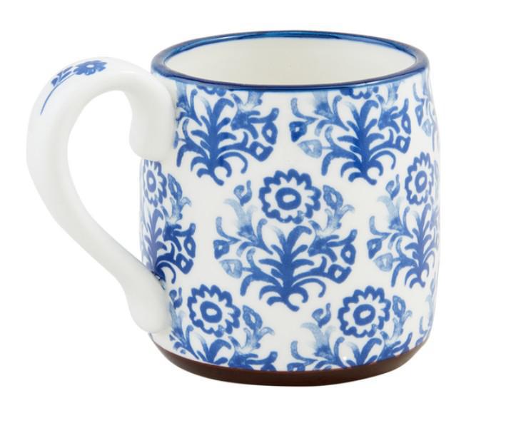 Mud Pie Flowers Blue Floral Mug
