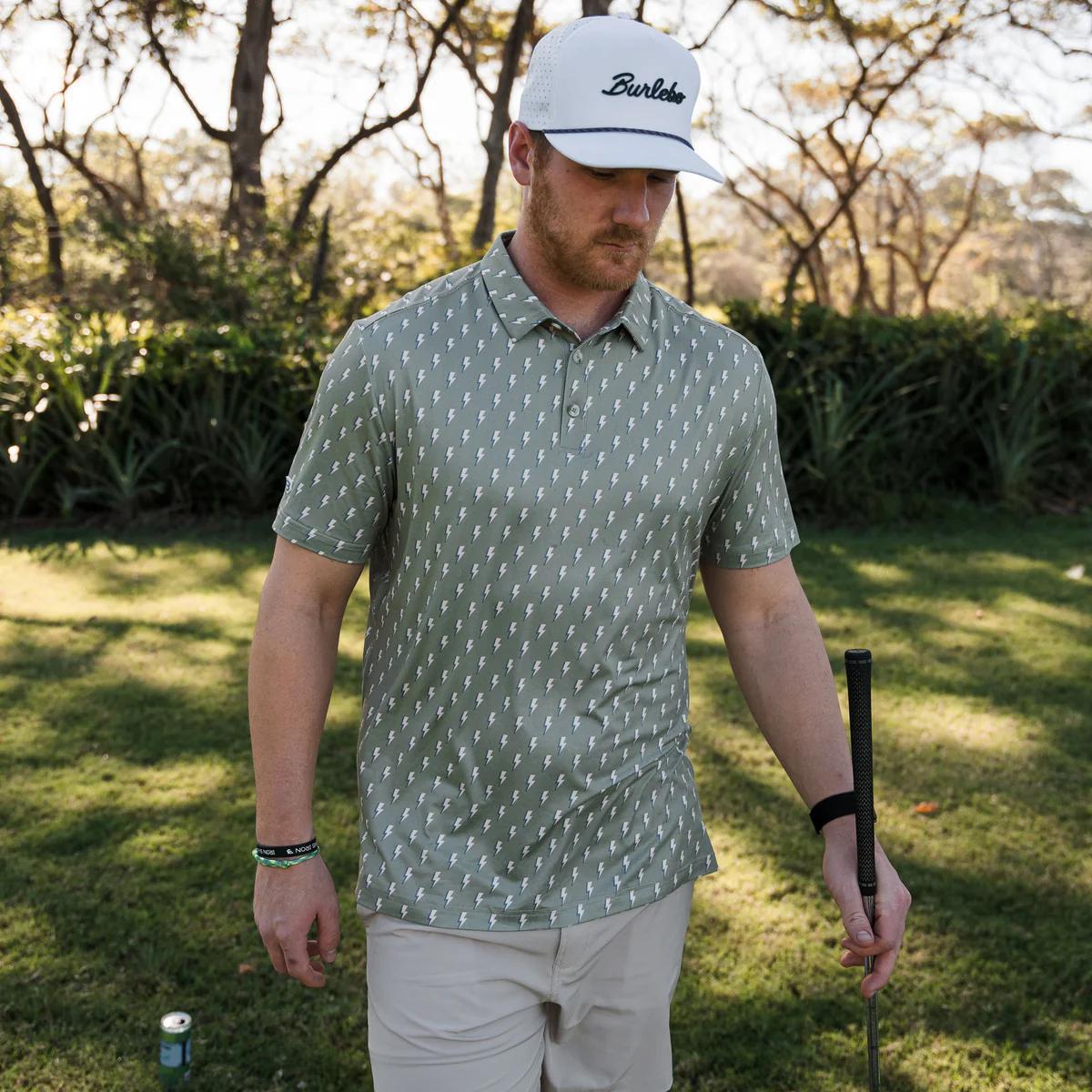BURLEBO Performance Polo - Sage Lightning