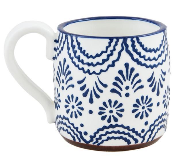 Mud Pie Flowers Blue Floral Mug