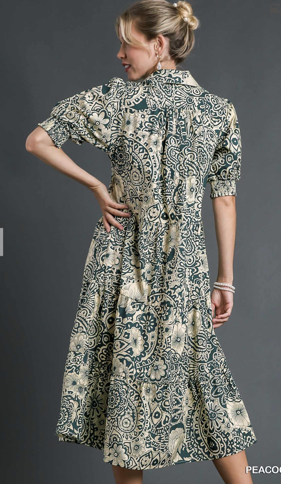 Umgee A0855 Vintage Garden Shirt Dress
