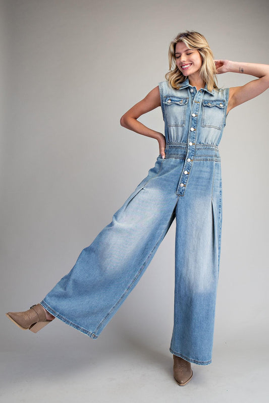 EE:SOME Snow Washed Button Down Jumpsuit ✨