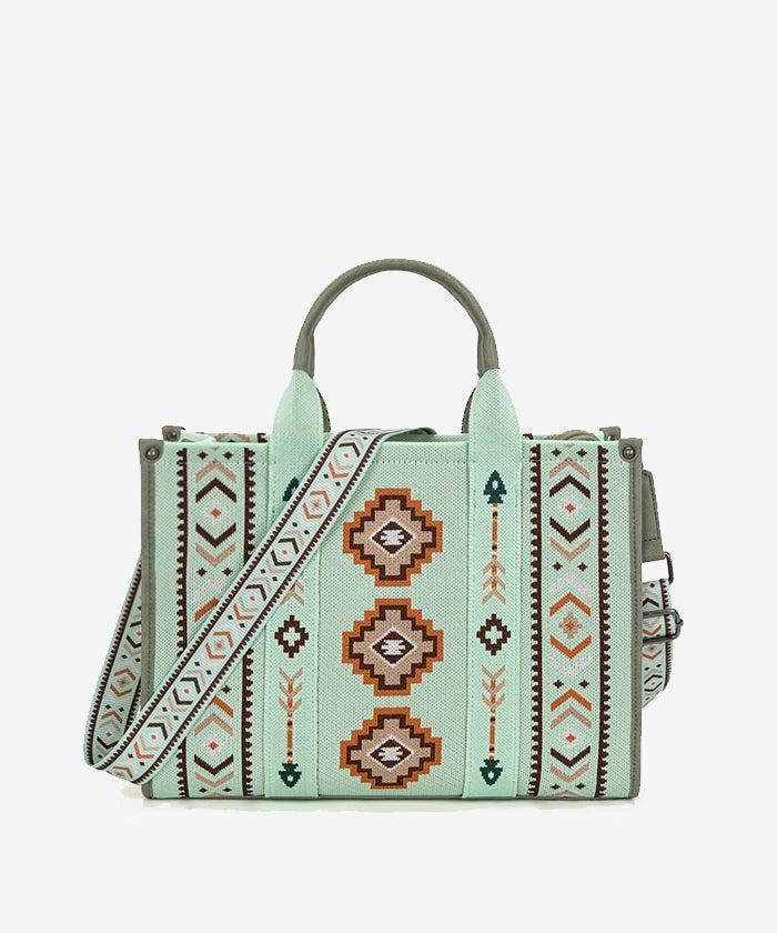 WRANGLER Montana West Aztec Retro Arrows Dual Sided Print Wide Tote