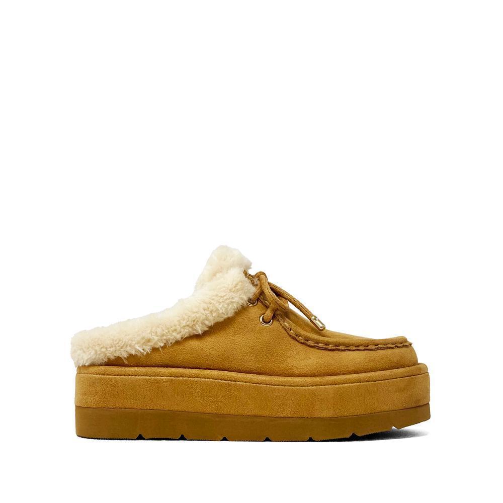 ShuShop Tulsa Camel Suede Slide