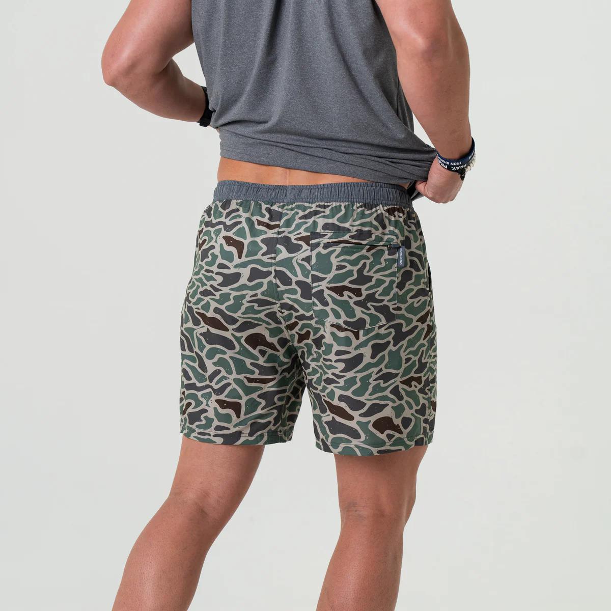 Burlebo - Athletic Short - Retro Duck Camo - Grey Liner 5.5"