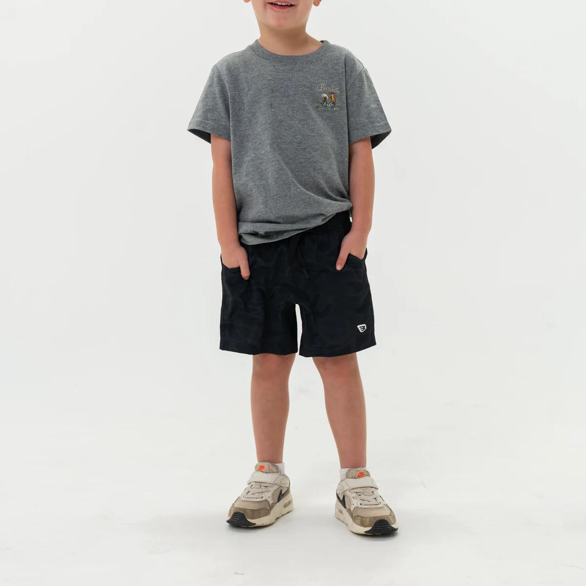 BURLEBO Youth Athletic Short - Black Camo