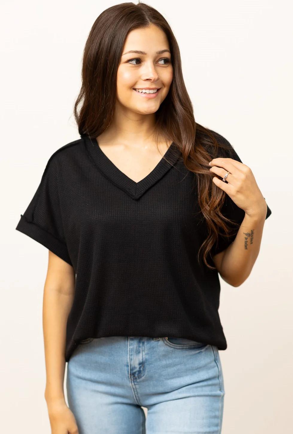 Lucy Waffle Knit Top
