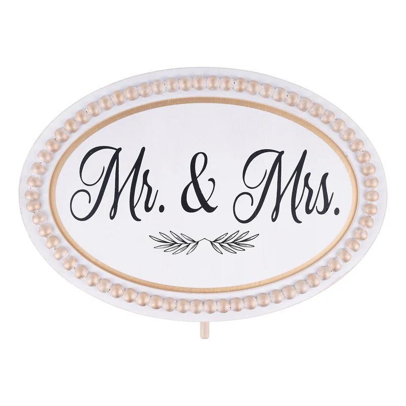 Mr. & Mrs. Oval Topper w/Gold