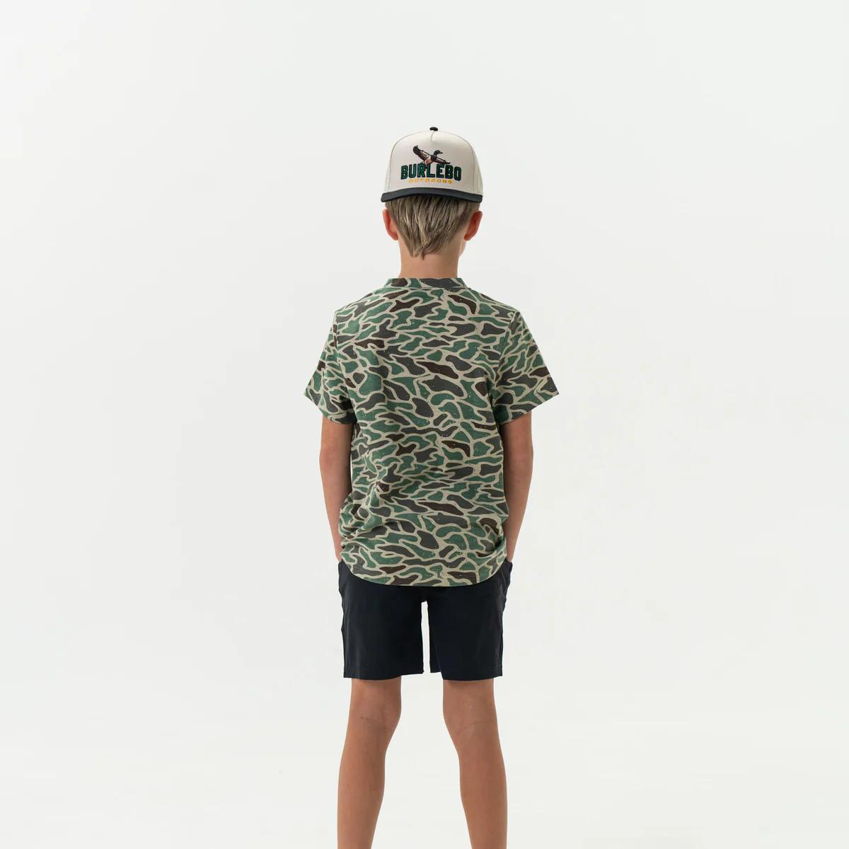 BURLEBO Youth Retro Duck Camo SS Tee