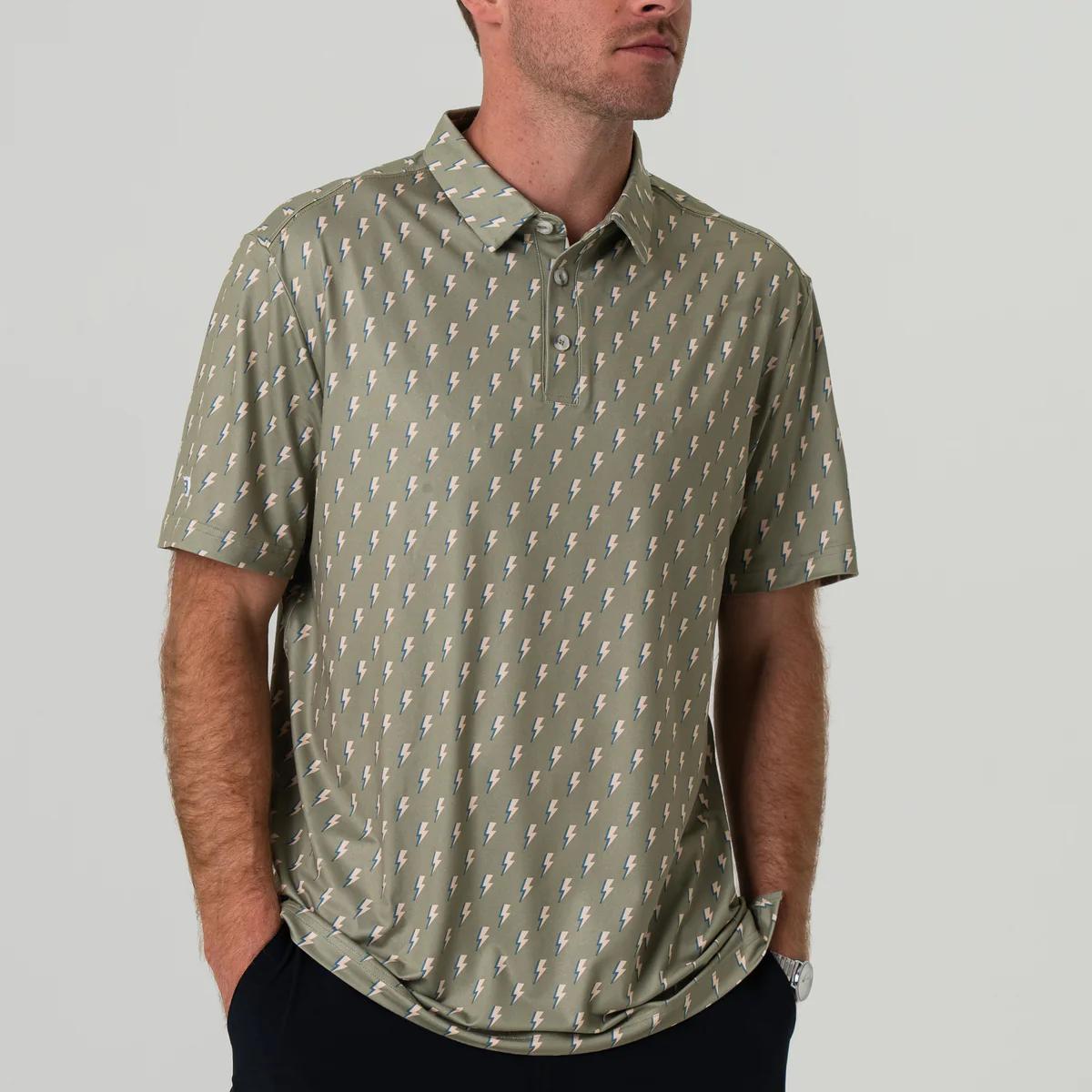 BURLEBO Performance Polo - Sage Lightning
